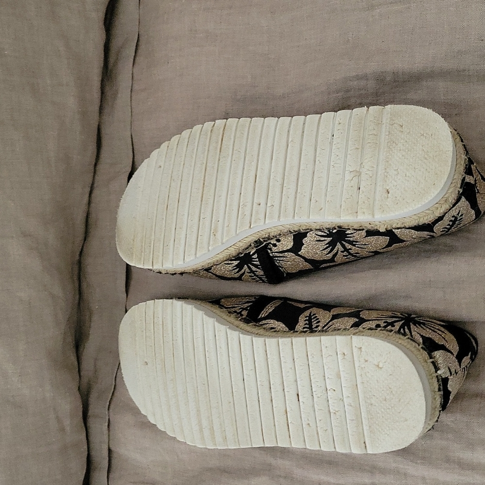 😊 Host Pick G.H. Bass Women's Madrid Espadrille Blk/gold sparkle slip on 7. - Picture 4 of 12